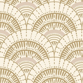 Beach scallop, fan - dark ivory, tan and desert sand on ivory - coordinate for A trip to the beach - large