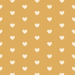 Tiny Hearts in Mustard Yellow and Cream, Valentines Day, love, little girls'