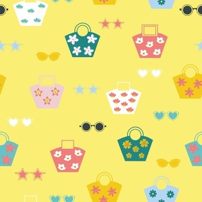 Beach Bags - Yellow - Ocean - Sunglasses - Sunnies - Shades - Vacation - Kids - Handbags - Summer