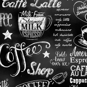 REVISED-Chalkboard Coffee Menu Kitchen Wallpaper - Black