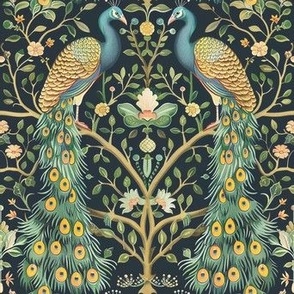 Victorian Symmetrical Peacocks
