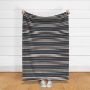 Classic Geometry - Bold Stripes in Navy Blue, Beige and White / Medium