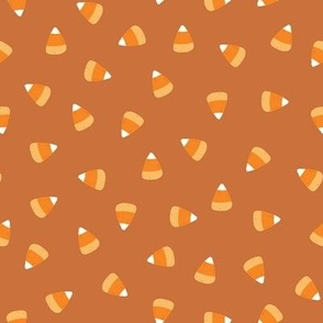  Halloween Candy Corn on Dark Orange