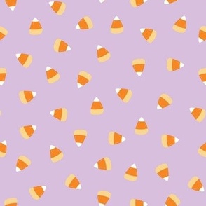 Halloween Candy Corn on Lavender Purple