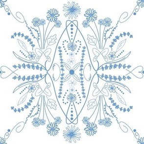 Blue on white delicate floral vintage