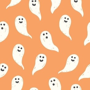 Halloween Ghosts on Orange