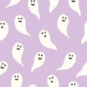 Halloween Ghosts on Lavender Purple
