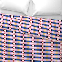 HouseofMay-joyful horizontal stripes blue jonquil blush vermilion white black blocks