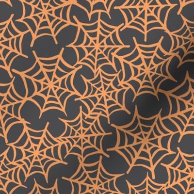 Halloween Orange Spiderwebs on Black