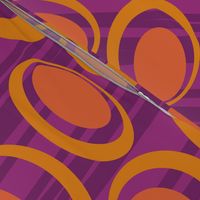 Loopy Ovals in Sunset Orange and Purple - Large