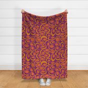 Loopy Ovals in Sunset Orange and Purple - Large