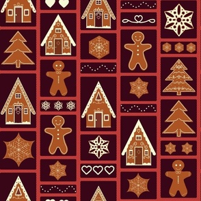 Gingerbread Dreams - Treat Yourself - Christmas Holiday Print - Gingerbread houses