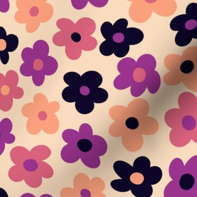 Spring floral (12") - cream, purple, yellow (ST2023SF)