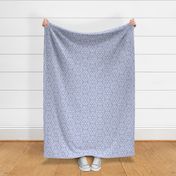 Floral Damask Cottagecore White on Periwinkle Blue