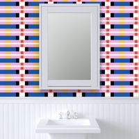 HouseofMay-joyful horizontal stripes blue jonquil blush vermilion white black blocks jumbo
