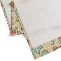 Forest Animals Cookies - tan gingham check