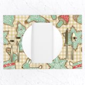 Forest Animals Cookies - tan gingham check