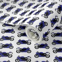 small print // Blue Motorcycle Suzuki Dad Fabric