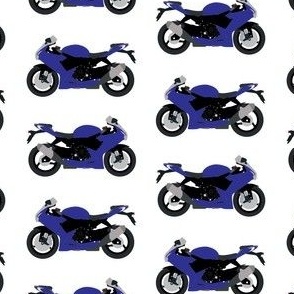 small print // Blue Motorcycle Suzuki Dad Fabric