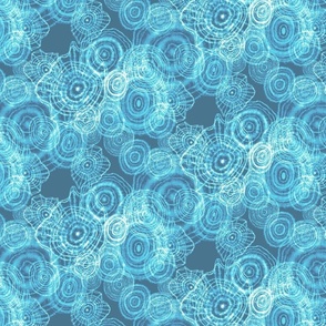 Shibori Doilies Abstract Tree Textures - Cyan Blue - 8 inch