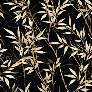 Bamboo on Black - medium 
