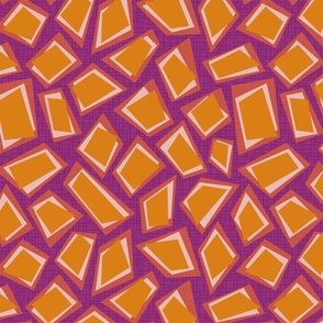 Wonky Rectangle Liftoff in Sunset Orange and Purple - Small