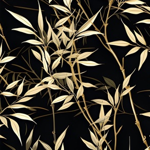 Bamboo on Black - large