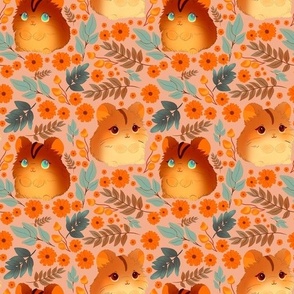 Whimsical Woodland Hamsters warm orange