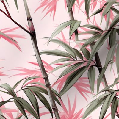 Bamboo on Pink - medium