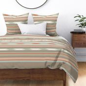 Southwestern Desert Serape Blanket: Horizontal Stripes in Pastel Tones L