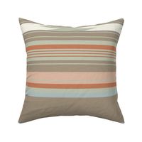 Southwestern Desert Serape Blanket: Horizontal Stripes in Pastel Tones L