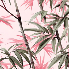 Bamboo on Pink - large 