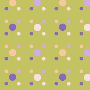 Polka dots on grass green