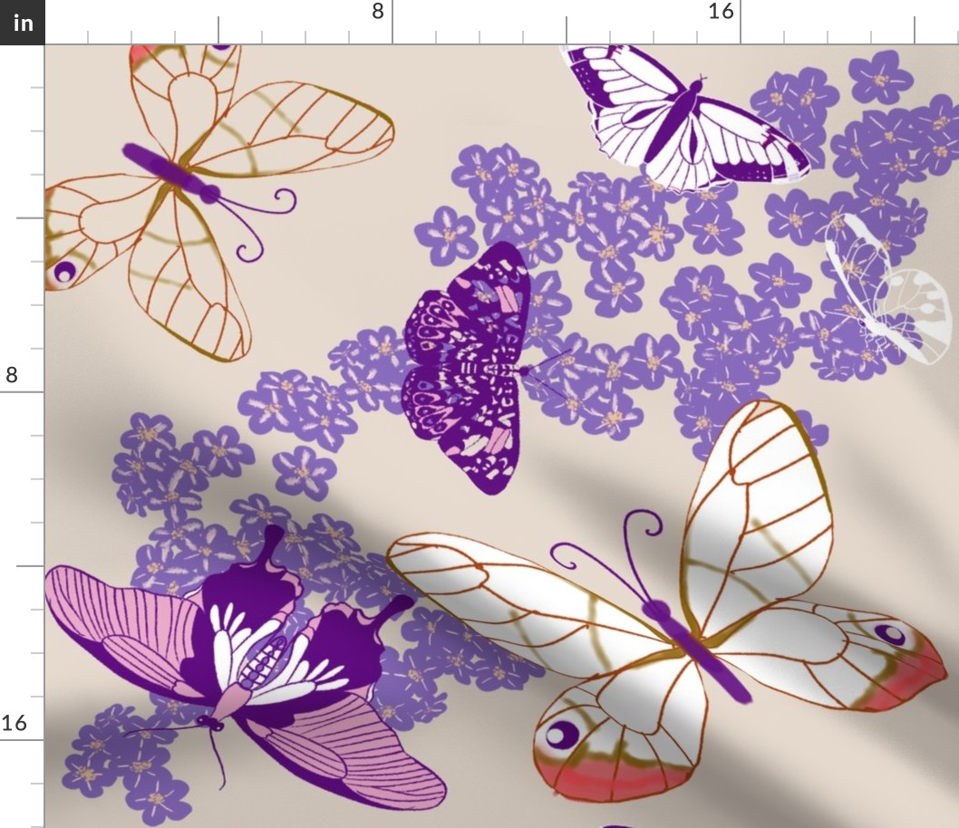 Butterflies and flowers for girls room