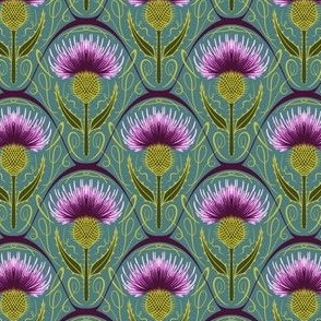 Vibrant Art Nouveau Scottish Thistle - Small