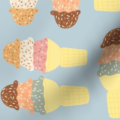 Classic Ice Cream Cones - non directional geometric ice creams - jumbo 24x24