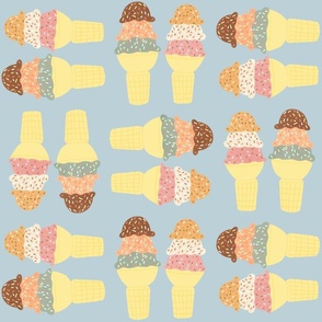 Classic Ice Cream Cones - non directional geometric ice creams - jumbo 24x24