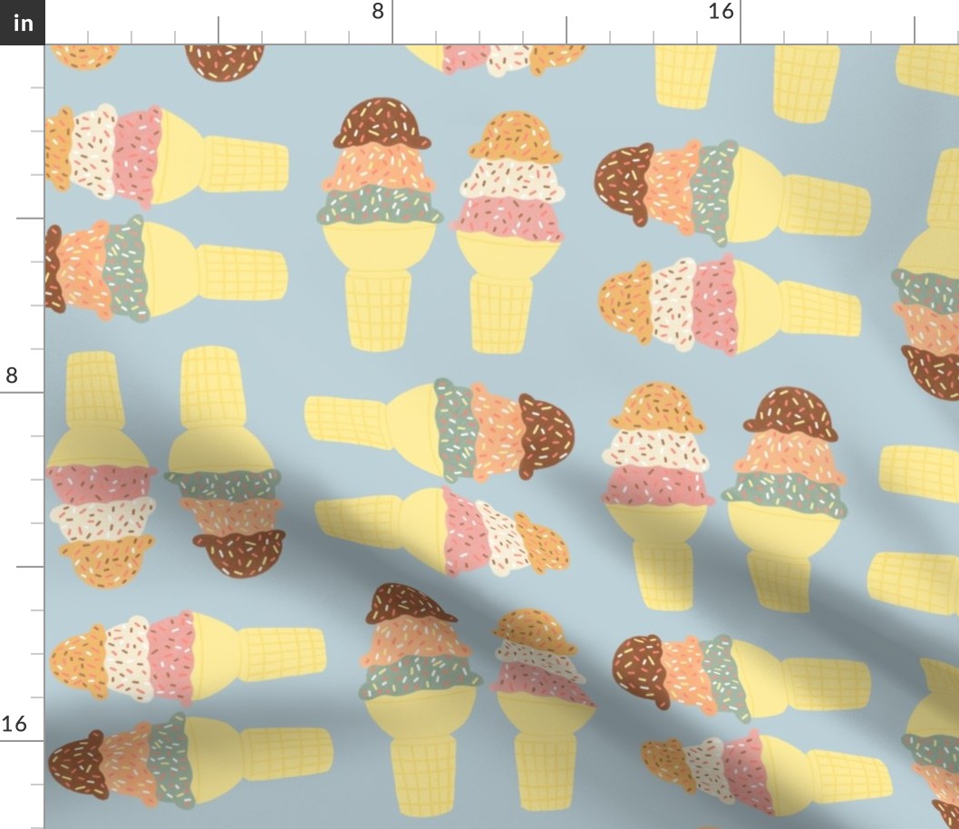 Classic Ice Cream Cones - non directional geometric ice creams - jumbo 24x24