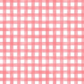 (XS) Watercolor Gingham Plaid in Light Pink 