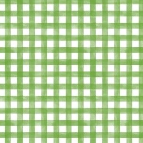 (XS) Watercolor Gingham Plaid in Green 
