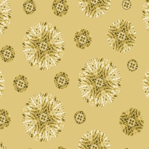 harvest boho polka - golden neutral wheat