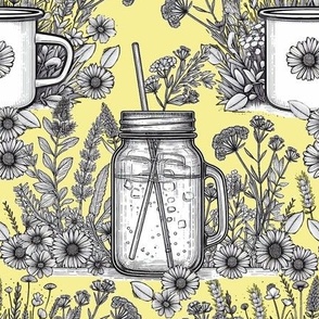 Wildflower Tea On Yellow