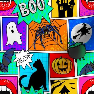Comic book bright Halloween pop art 