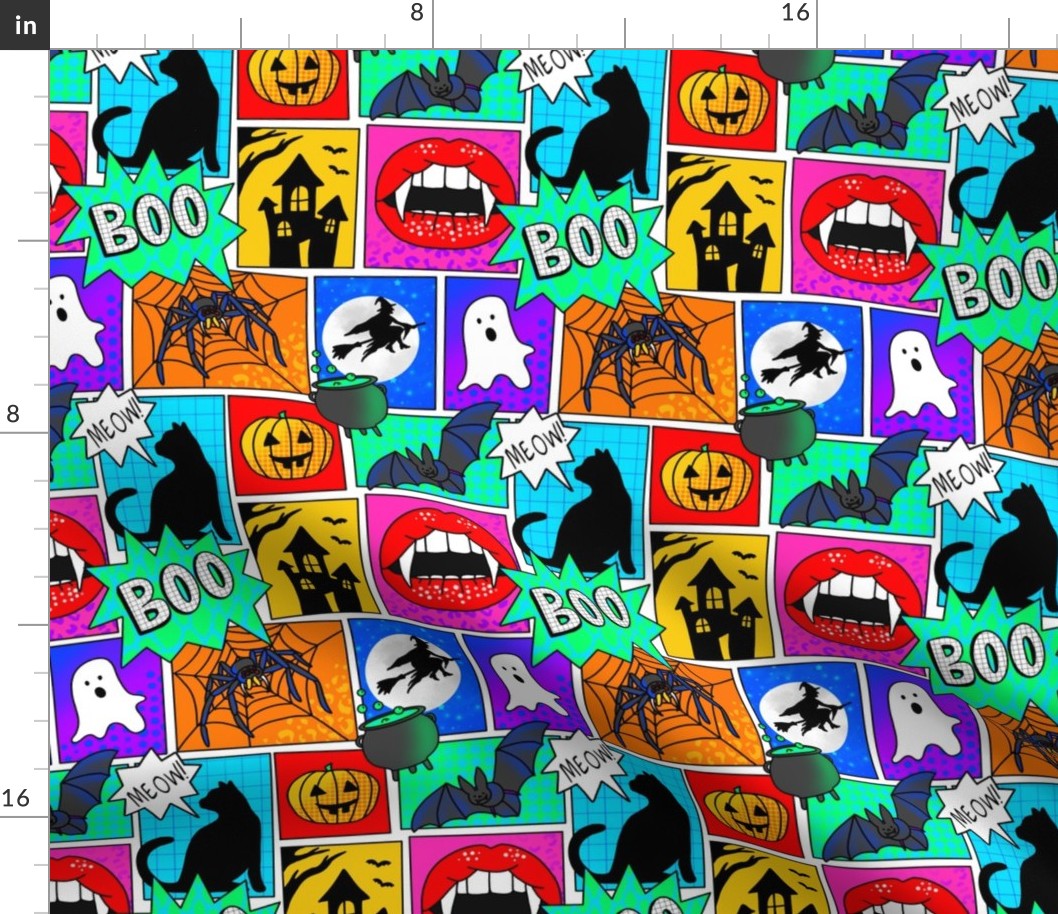 Comic book bright Halloween pop art 