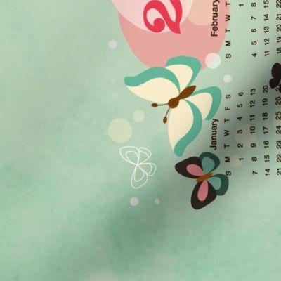 whimsical butterflies aquagreen fairy calendar 2024