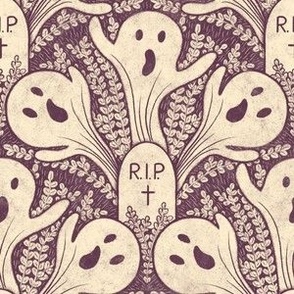l/ ghosts graveyard  halloween  purple
