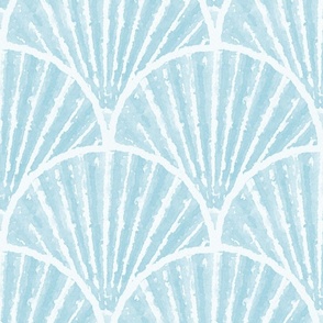 Watercolor Seashell Scallop Pattern in Light Blue, Nautical, coastal, beach summer  jumbo large scale