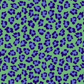 Blue and Green Leopard Print