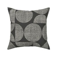 Bauhaus Geometric with hand drawn textured lines - creamy white_ iron ore grey