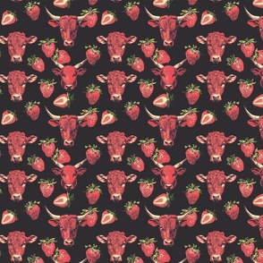 Berry Bull Dreams: Strawberrycore Taurus Print